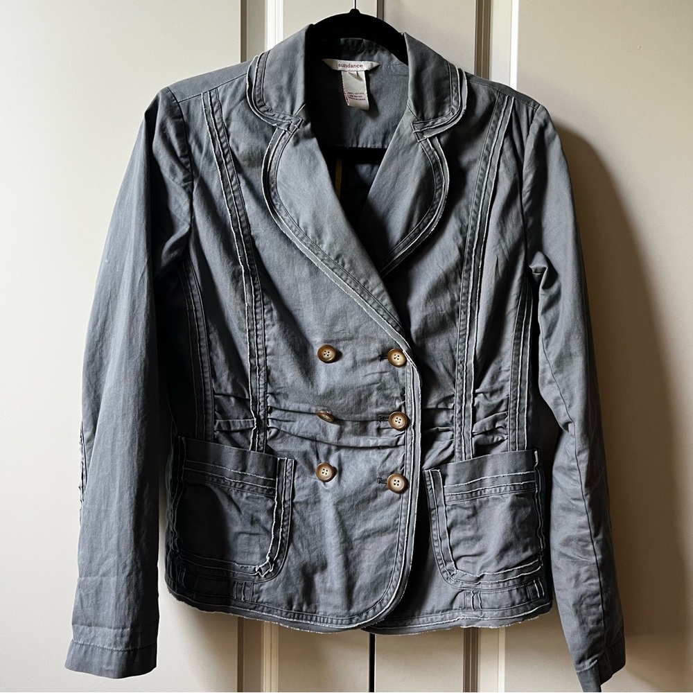 Sundance Doubled breasted Cotton Jacket Size Small - Picture 3 of 7